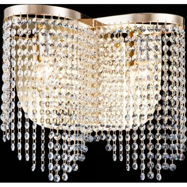 Casa Padrino Lampada Da Parete In Cristallo Barocco Oro 40,5 X H 35 Cm Stile Antico - Lampada Da Parete Illuminazione Da Parete-image