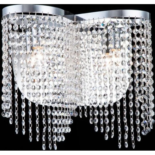 Casa Padrino Lampada Da Parete In Cristallo Barocco Nichel 40,5 X H 35 Cm Stile Antico - Lampada Da Parete Illuminazione Da Parete-image