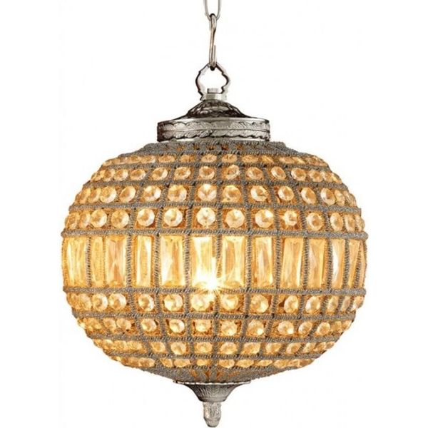 Casa Padrino Lampadario - Lampada A Sospensione In Nichel Diametro 38 X H 45 Cm-image