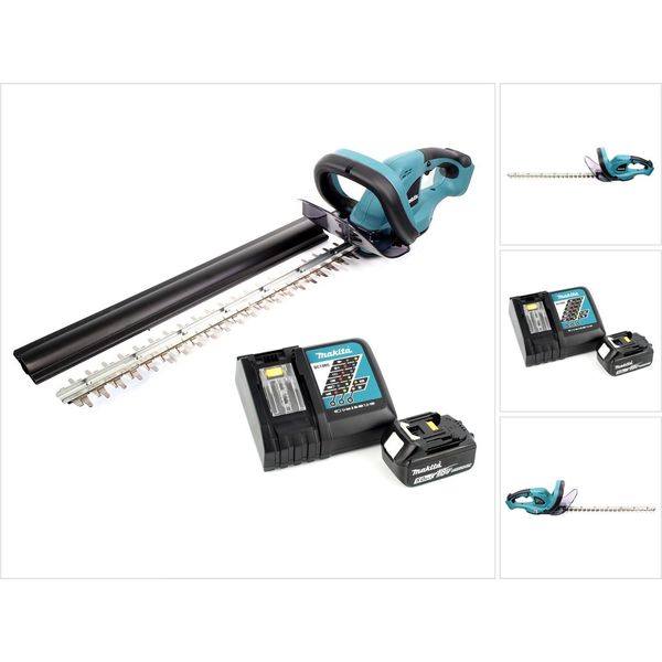 Makita Duh 523 18V Tagliasiepi A Batteria + 1X Batteria BL1850 5,0 Ah + Caricatore Dc 18 Rc-image