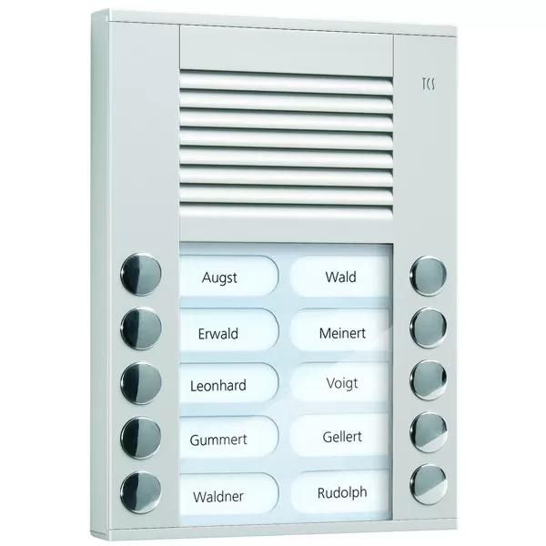 Tcs Door Control Stazione Audio Per Porte Anteriori A 2 File Di 10 Pulsanti Montati In Superficie Argento PES10-IT/04-image