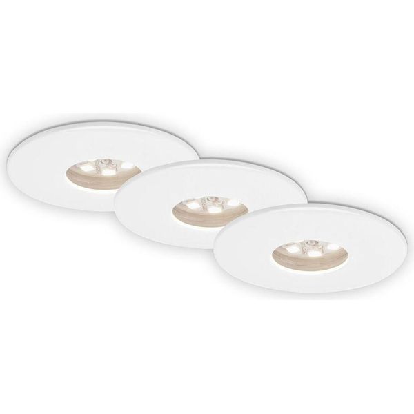 Lampada Da Incasso A Led, Set Da 3, 1,8 W, 3000K, IP44, Plastica Bianca, Ø4,5 Cm Briloner-image