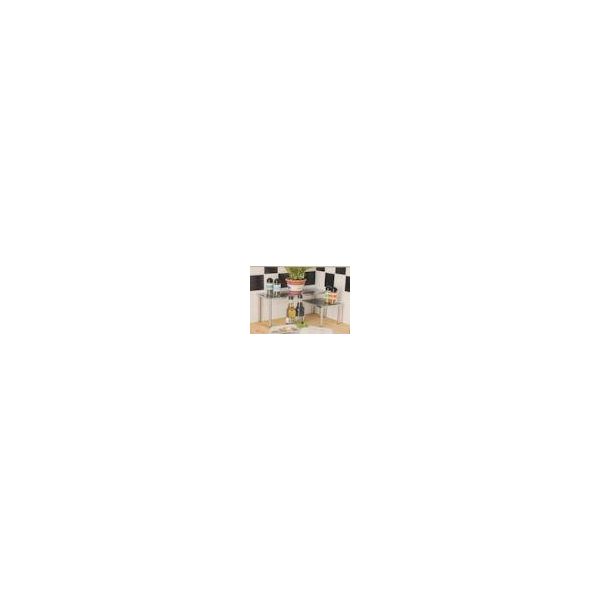 Mensola Da Cucina In Acciaio Inox Per Piano Di Lavoro - 45 X 32 Cm - Organizzatore Da Cucina Con 2 Ripiani - Portaspezie Scaffale Da Cucina Piccolo 2 Ripiani-image