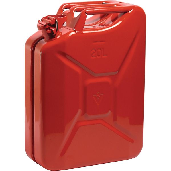 Tanica Di Carburante 20L Rosso Fuoco Ral 3000 Lamiera D'acciaio 0,9Mm L345Xl165Xh470Mm Valpro-image