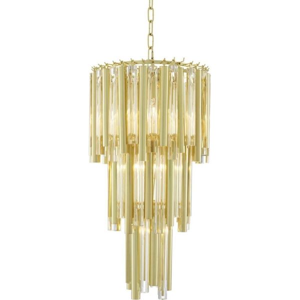 Casa Padrino Lampadario Oro Diametro 35 X H. 68 Cm - Arredo Alberghiero-image