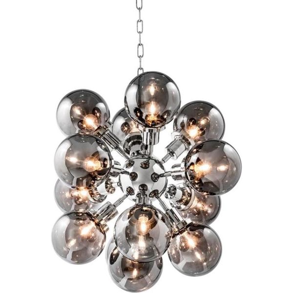 Casa Padrino Lampadario Di Design Con Vetro Fumé 73 X H. 60 Cm - Edizione Limitata-image