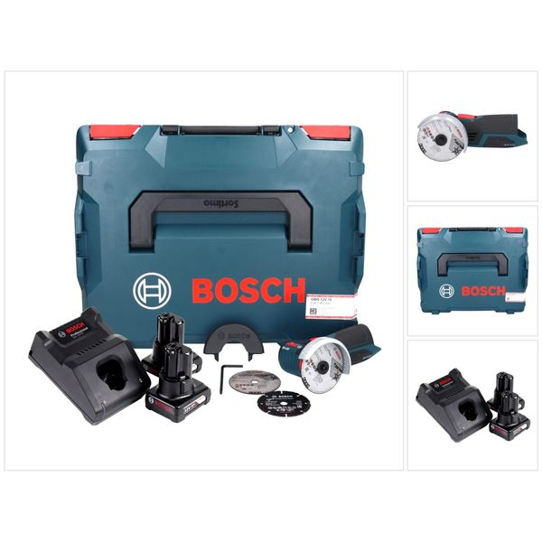 Bosch Gws 12V-76 Smerigliatrice Angolare Professionale A Batteria 12 V 76 Mm Senza Spazzole + 2X Batteria Ricaricabile 6,0 Ah + Caricabatterie + L-Boxx-image