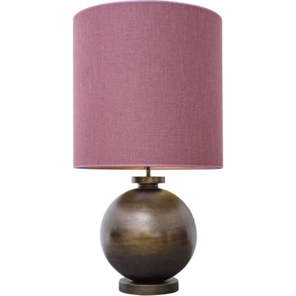 Casa Padrino Lampada Da Tavolo In Bronzo Antico Con Paralume Rosa Antico 50 X H. 93 Cm - Hotel Ristorante Arredamento-image