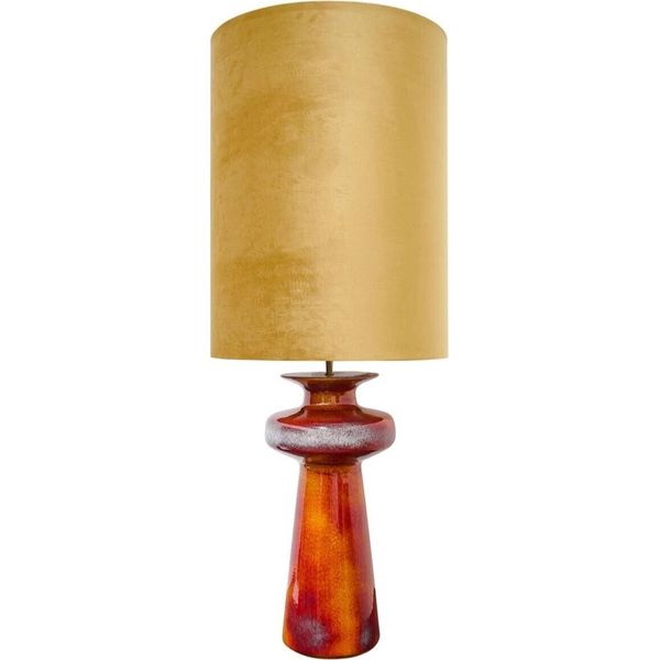 Casa Padrino Lampada Da Tavolo In Ceramica Arancione/Oro 45 X H. 117 Cm - Qualità Lusso-image