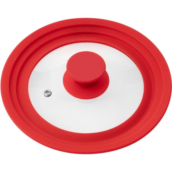 Bremermann Coperchio Universale Per Barattoli Con Bordo In Silicone, 16/18/20 Cm, Rosso Piccolo-image