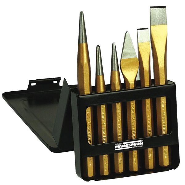 Set Di Punzoni BrüDer Mannesmann Con Scalpello 6 Pezzi 65405-image