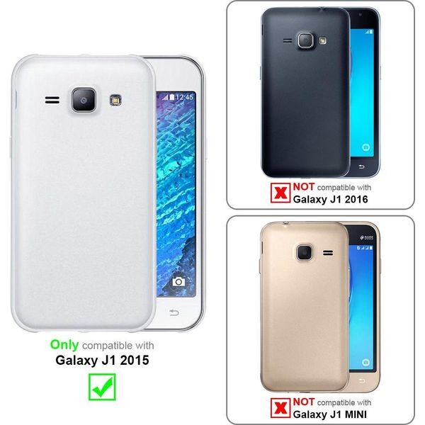 Cadorabo Cover Per Samsung Galaxy J1 2015 Cover Protettiva In Nero Custodia Rigida Custodia Cover Per Telefono Cellulare-image