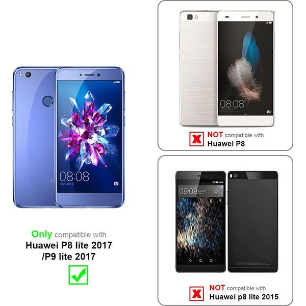 Cadorabo Custodia Per Huawei P8 Lite 2017 / P9 Lite 2017 Copertura Protettiva In Verde Custodia Per Cellulare Custodia A Libro Custodia-image