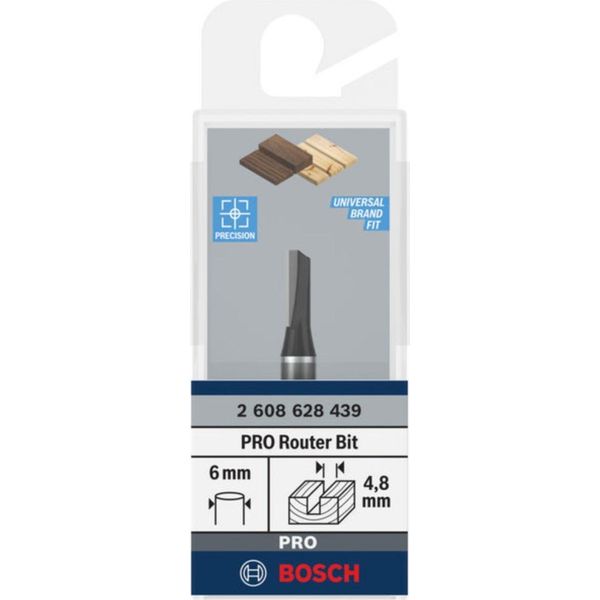 Fresa Per Scanalature Bosch, 6 Mm, D1 4,8 Mm, L 12,4 Mm, G 51 Mm 2608628439-image