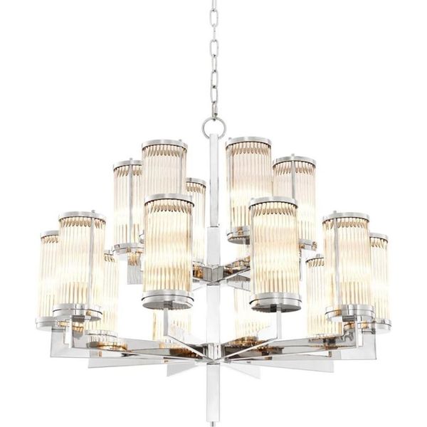 Casa Padrino Lampadario Argento 75,5 X H. 73 Cm - Hotel Ristorante Arredamento-image