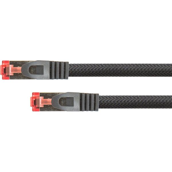 Python 8063PY-005S Python Cat.6 Patchkabel Mit Nylongeflecht Schwarz 0,5M-image