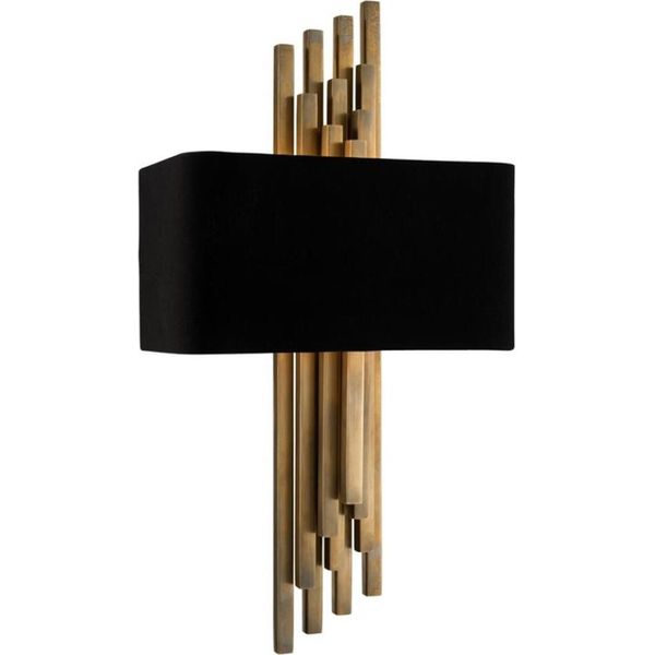 Casa Padrino Lampada Da Parete In Ottone Vintage / Nero 31 X H. 59 Cm - Arredamento Alberghi & Ristoranti-image