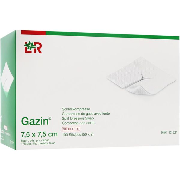 Gazin Compresse A Fessura 7,5X7,5 Cm Sterili 8 Pieghe 50X2 Pz-image