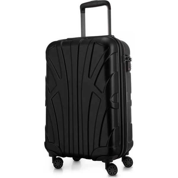 Suitline - Bagaglio A Mano Leggero 55X35X20 Cm Trolley Aereo 34 L Bagaglio A Mano Valigia Cabina Leggera Valigia Cabina 4 Ruote Bagaglio A Mano Bagaglio Tsa ,Nero-image