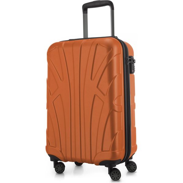 Suitline - Bagaglio A Mano Leggero 55X35X20 Cm Trolley Aereo 34 L Bagaglio A Mano Valigia Cabina Leggera Valigia Cabina 4 Ruote Bagaglio A Mano Bagaglio Tsa ,Arancione-image