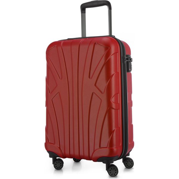 Suitline - Bagaglio A Mano Leggero 55X35X20 Cm Trolley Aereo 34 L Bagaglio A Mano Valigia Cabina Leggera Valigia Cabina 4 Ruote Bagaglio A Mano Bagaglio Tsa ,Rosso-image