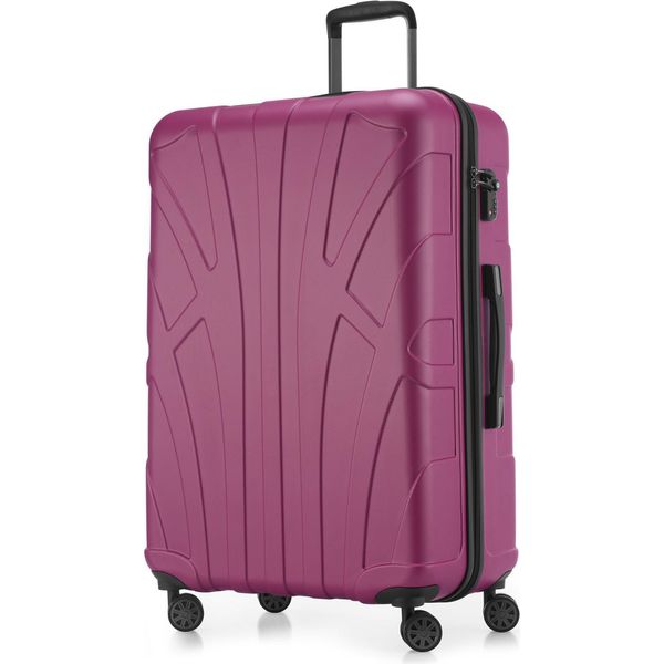 Suitline - Valigia Grande Espandibile, Valigia Xl 4 Ruote, Valigia A Rotelle Rigida, Trolley Rigido Da Check-In 20-23 Kg, Misura Cintura 158 Cm, Tsa, Magenta-image