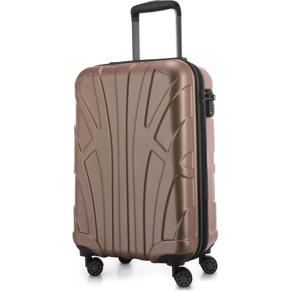 Suitline - Bagaglio A Mano Leggero 55X35X20 Cm Trolley Aereo 34 L Bagaglio A Mano Valigia Cabina Leggera Valigia Cabina 4 Ruote Bagaglio A Mano Bagaglio Tsa ,Oro-image