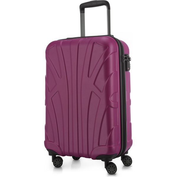 Suitline - Bagaglio A Mano Leggero 55X35X20 Cm Trolley Aereo 34 L Bagaglio A Mano Valigia Cabina Leggera 4 Ruote Bagaglio A Mano Tsa ,Magenta-image