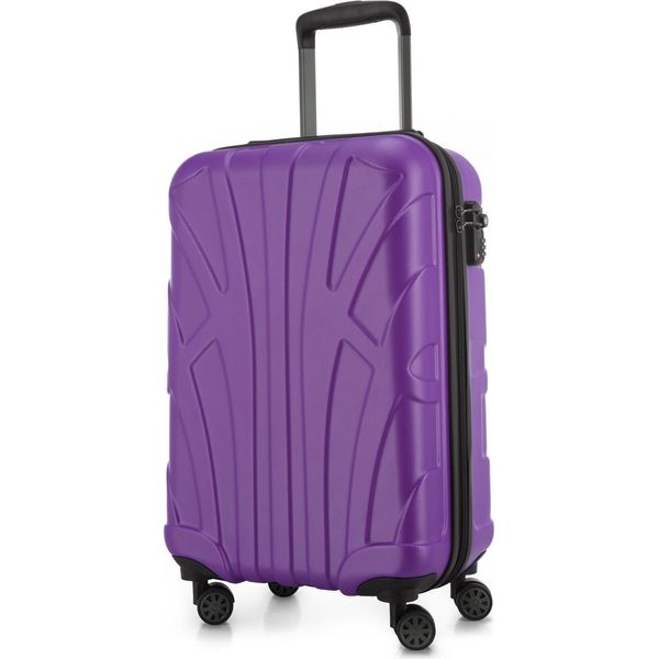 Suitline - Bagaglio A Mano Leggero 55X35X20 Cm Trolley Aereo 34 L Bagaglio A Mano Valigia Leggera 4 Ruote Bagaglio A Mano Bagaglio A Mano Tsa ,Viola-image