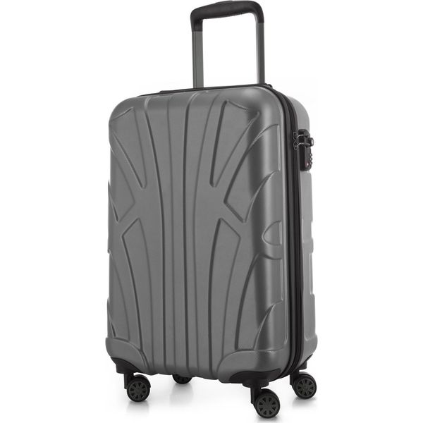 Suitline - Bagaglio A Mano Leggero 55X35X20 Cm Trolley Aereo 34 L Bagaglio A Mano Valigia Cabina Leggera Valigia Cabina 4 Ruote Bagaglio A Mano Bagaglio Tsa ,Argento-image