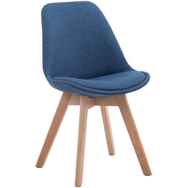 Clp Sedia Da Pranzo In Tessuto Borneo Con Imbottitura, Blu Naturale-image