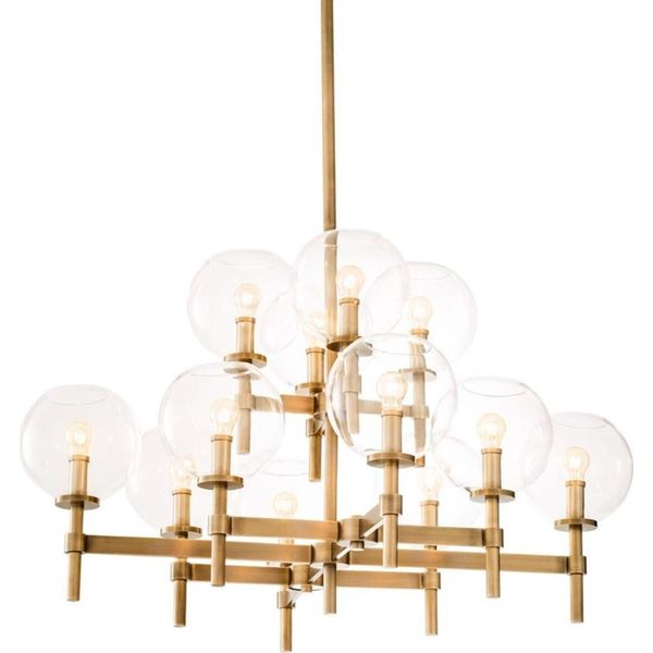 Casa Padrino Lampadario In Ottone Antico 80 X 80 X H. 60 Cm - Arredo Alberghiero & Ristoranti-image