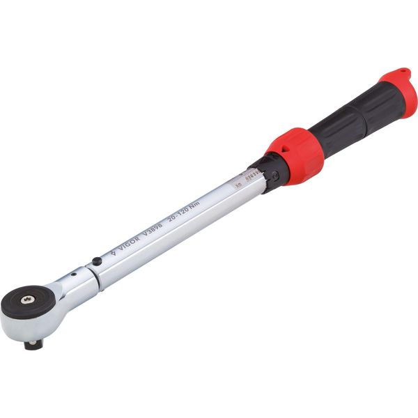 Vigor V3898 Chiave Dinamometrica ∙ Coppia Min-Max: 20 - 120 Nm ∙ Tolleranza: 4% ∙ Quadro Pieno 1/2 Pollice (12,5 Mm) ∙ 445 Mm-image