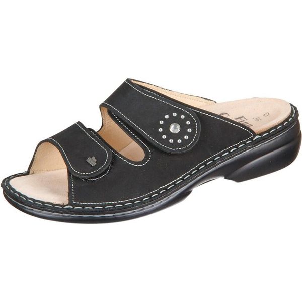 Finn Comfort Beverly-Soft, Nero, Scarpe Da Donna, Scarpa Slip-On, Pelle, NUOVO- Scarpa Slip-On Da Donna / Separatore Di Punta, Nero, Pelle (Nabuk)-image
