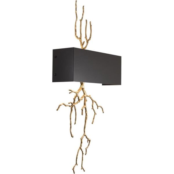 Casa Padrino Lampada Da Parete In Ottone Con Paralume In Metallo Ottone Antico / Nero 40,5 X 12,5 X H. 84 Cm - Mobili-image
