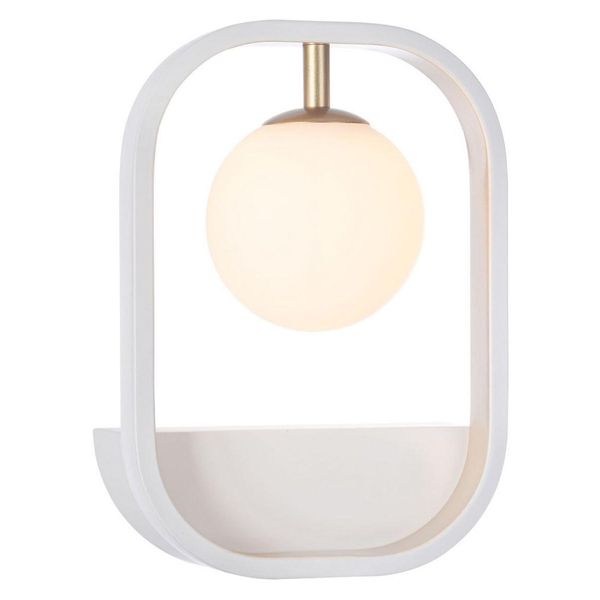 Casa Padrino Lampada Da Parete Bianco / Oro 17,8 X 11 X H. 25 Cm - Lampada Da Parete Per Soggiorno-image