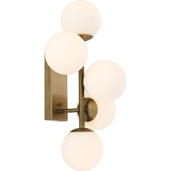 Casa Padrino Lampada Da Parete Colore Ottone Antico / Bianco 27 X 24 X H. 50 Cm - Lampada Da Parete Per Soggiorno-image