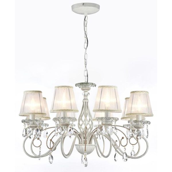 Casa Padrino Lampadario Barocco In Cristallo Bianco/Oro Ø 78 X H. 45 Cm - Lampadario Barocco-image