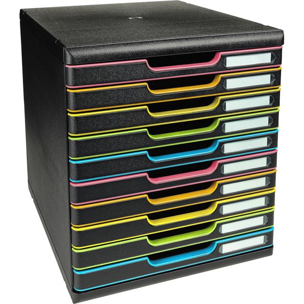 Exacompta Cassettiera Modulo A4, 10 Cassetti, Arlecchino-image