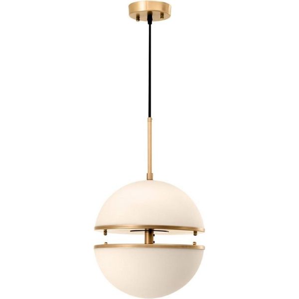 Casa Padrino Lampada A Sospensione In Ottone Antico / Bianco Ø 30 X H. 160 Cm - Lampada A Sospensione-image