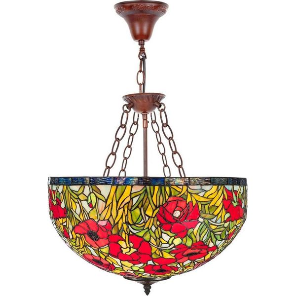 Casa Padrino Lampada A Sospensione Tiffany Multicolore Ø 50 X H. 110 Cm - Lampada A Sospensione Tiffany Fatta A Mano-image