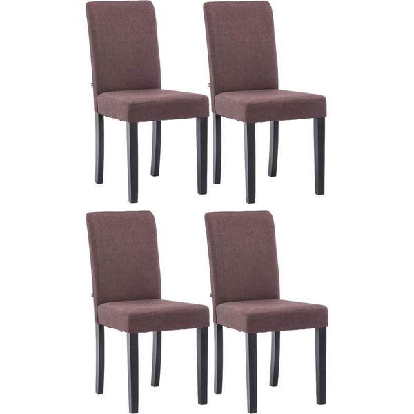 Clp Set Di 4 Sedie Da Pranzo Ina Rivestite In Tessuto Con Struttura In Legno, Cappuccino Grigio Chiaro-image