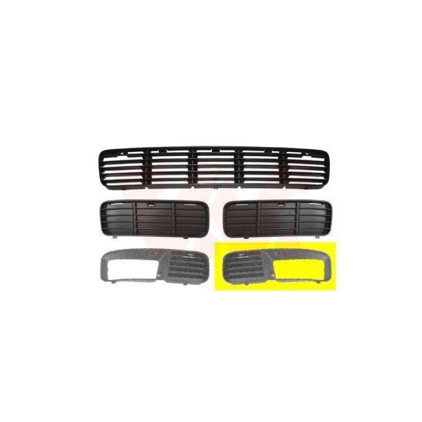 Van Wezel Griglia Di Ventilazione Paraurti Per Furgone Vw Caddy Ii (9K9A) Con Foro/Fori Per Fari Antinebbia-image