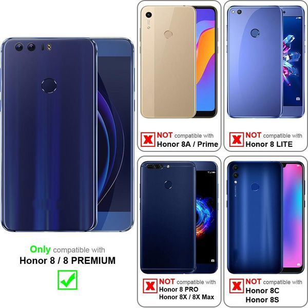 Cadorabo Custodia Per Cellulare Per Honor 8 / 8 Premium Custodia Protettiva In Blu Cover Etui Book Case Booklet-image