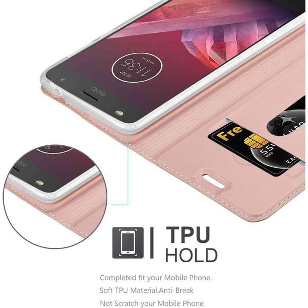 Cadorabo Custodia Per Cellulare Per Motorola Moto Z2 Play / Z2 Force Custodia Protettiva In Rosa Cover Etui Book Case Booklet-image