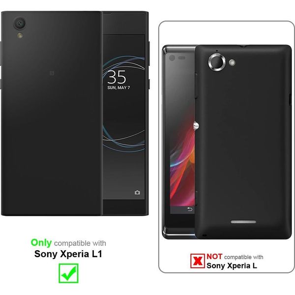 Cadorabo Cover Protettiva Per Sony Xperia L1 In Grigio Custodia Per Cellulare Custodia In Silicone Tpu Cover Case-image