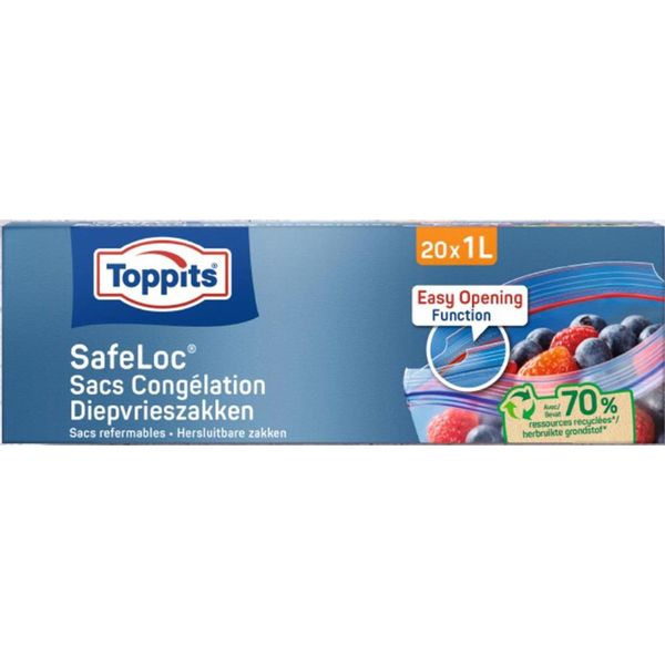 Toppits Safeloc Zip Sacchetti Per Congelatore 1L 20 Pezzi-image