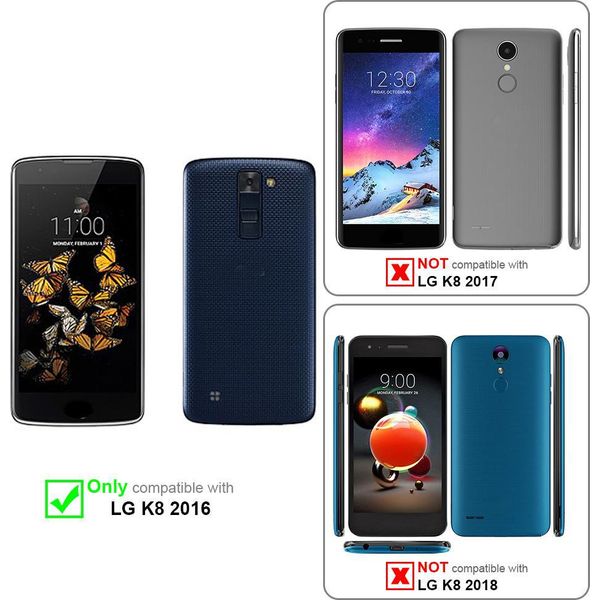 Cadorabo Custodia Per Lg K8 2016 Cover Protettiva In Marrone Flip Case Custodia Del Telefono Cellulare Case Cover-image