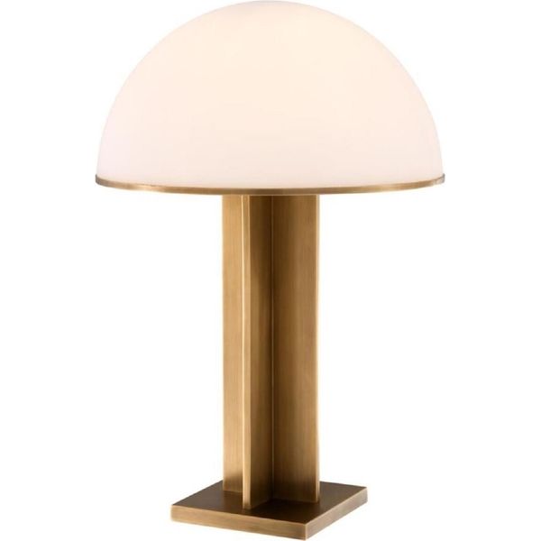 Casa Padrino Lampada Da Tavolo In Ottone Antico Colorato / Bianco Ø 40,5 X H. 63,5 Cm - Qualità-image