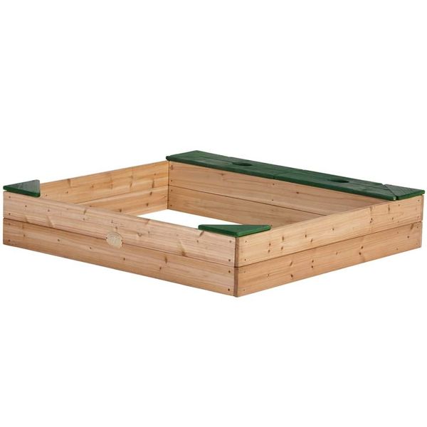Axi Amy Sabbiera In Legno Con Spazio Di Stoccaggio E Panchina | Sabbiera / Sandbox Per Bambini Incl Copertura Protettiva In Marrone E Verde | 115 X 115 Cm-image